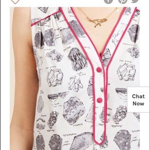 Geologist Modcloth Sleeveless Blouse Size Small